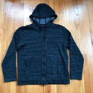 John Varvatos Charcoal Full Zip-Up Hoodie Large